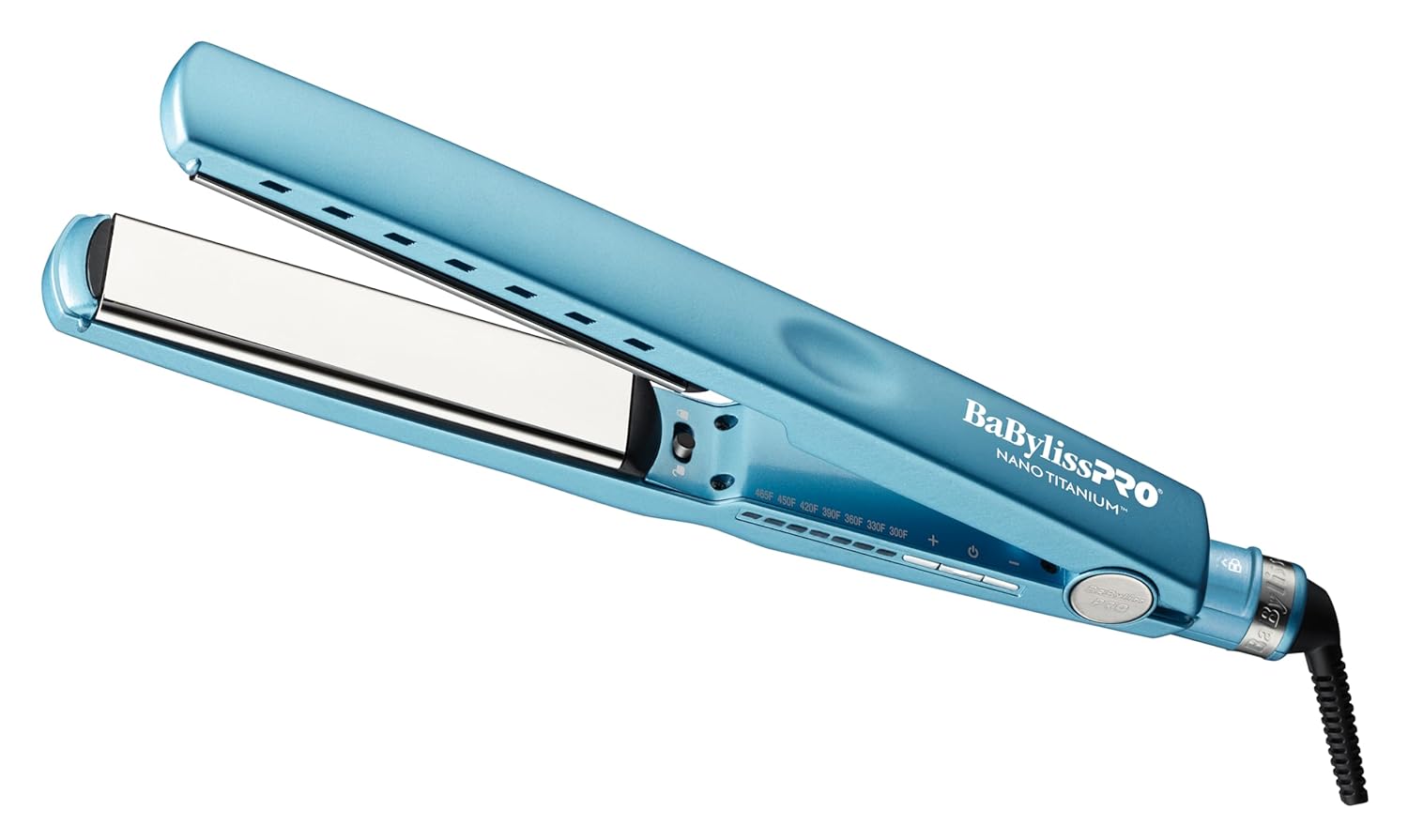 BaBylissPRO Nano Titanium Professional 1-1/4" Ionic Flat Iron, Extended 5.1” True Nano-Titanium Plates, Up To 465°F Professional Hair Straightener, Vented Plates, Dual Voltage...