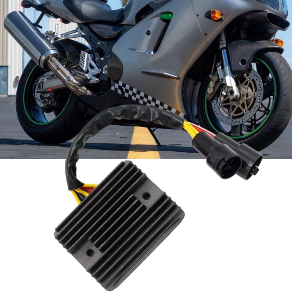 Motorcycle Voltage Regulator Rectifier Replacement 21066-1119, SH689-12 Compatible with Kawasaki Ninja ZX-9R 2000 2001 2002 2003 2004 ZX-12R 2000 2001 2002 2003 2004 2005, 1pc