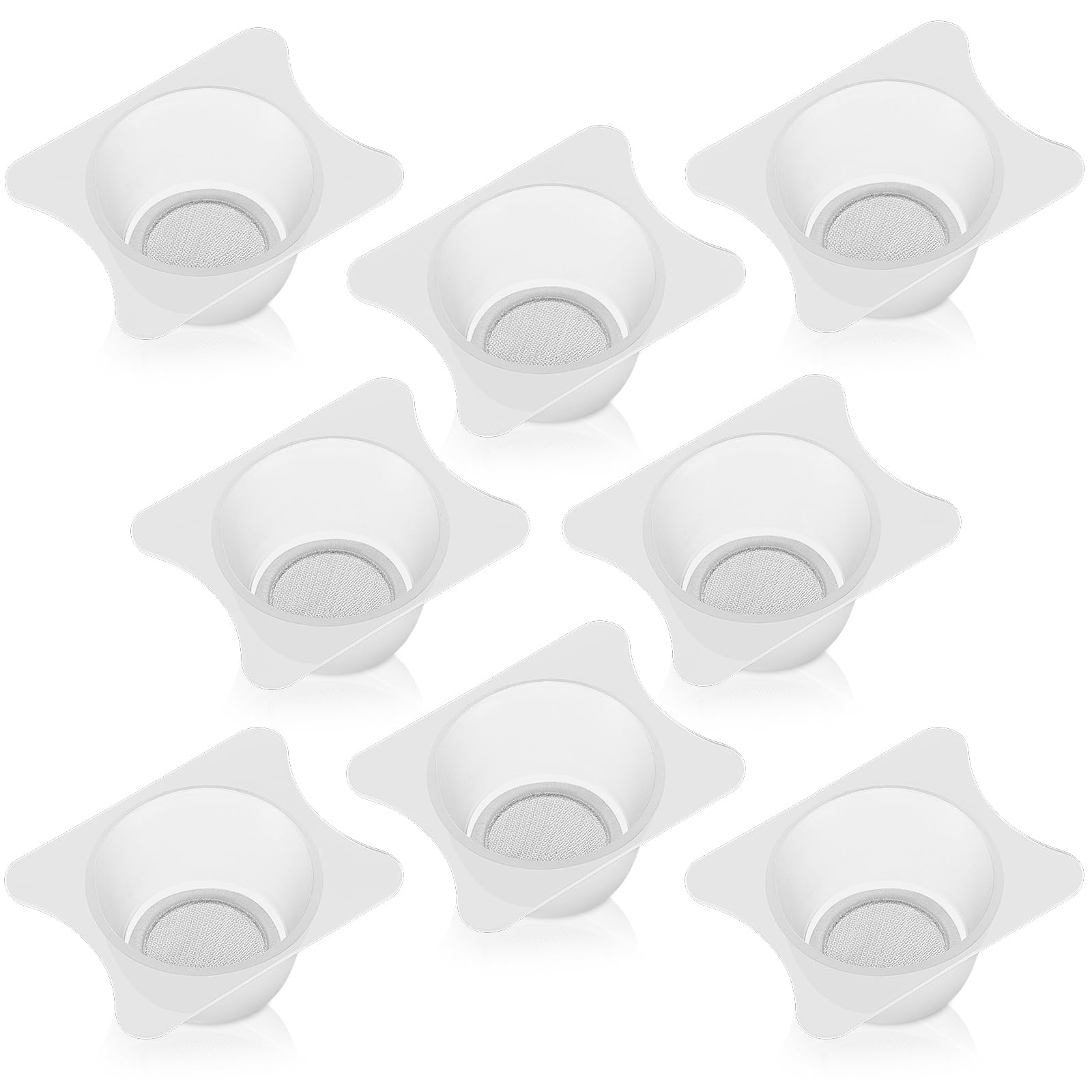 Shimeyao 8 Pcs Airbrush Filter Cup PP Strainer Filters Accessories for Paint Airbrush Accessories Crafts, Size 1.30" x 0.98", Hole Diameter 0.83", White