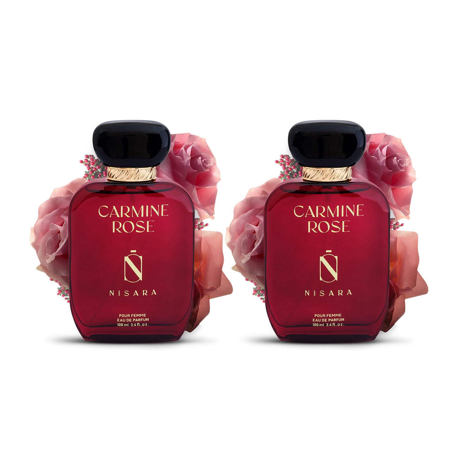 Nisara Carmine Rose Perfume For Woman 100ml( Pack of 2) | Notes:- Rose, Bergamot, Berries, Pink Pepper, Jasmine, Musk |Long Lasting Eau De Parfum | Floral Musk | EDP Scent spray for Woman | Premium Perfume For Her-image-30