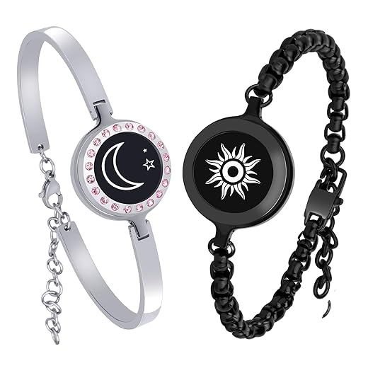 Long Distance Touch Bracelets, Vibration & Light up for Love Couples Bracelets,Send SOS SMS,Relationship Bracelets