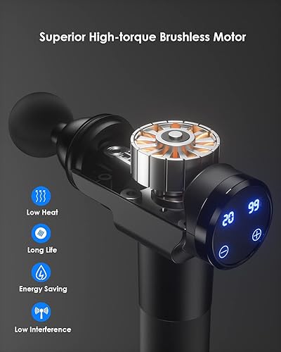 Miniatura 3 de Pistola de masaje muscular, pistola masajeadora de percusión portátil de 20 velocidades, masajeador muscular corporal de mano, pistola de masaje