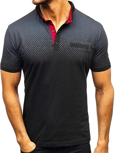 MNRIUOCII Herren Sommer Polo Shirt Kurzarm Sweatshirt Poloshirt Kurzarmshirt Sportshirt T-Shirt Freizeit Hemd Slim Fit Einfarbige Casual Top Polohemd Steigung Farbe Freizeithemd