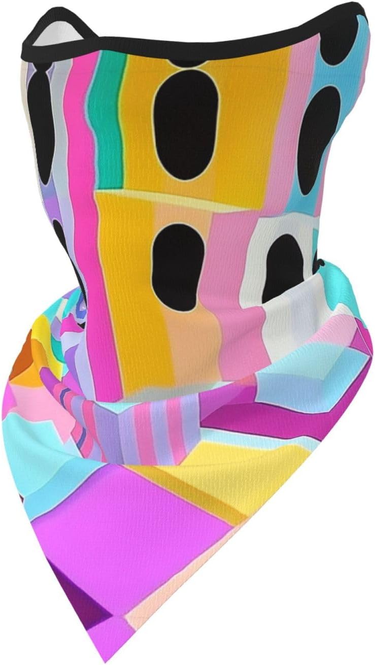 Protection Neck Gaiter Face Cover Saturated soft colors, honeycomb Balaclava Scarf Mask, Windproof Breathable Sun Shield for Men Women, Skiing Hiking Cycling Outdoor Sports