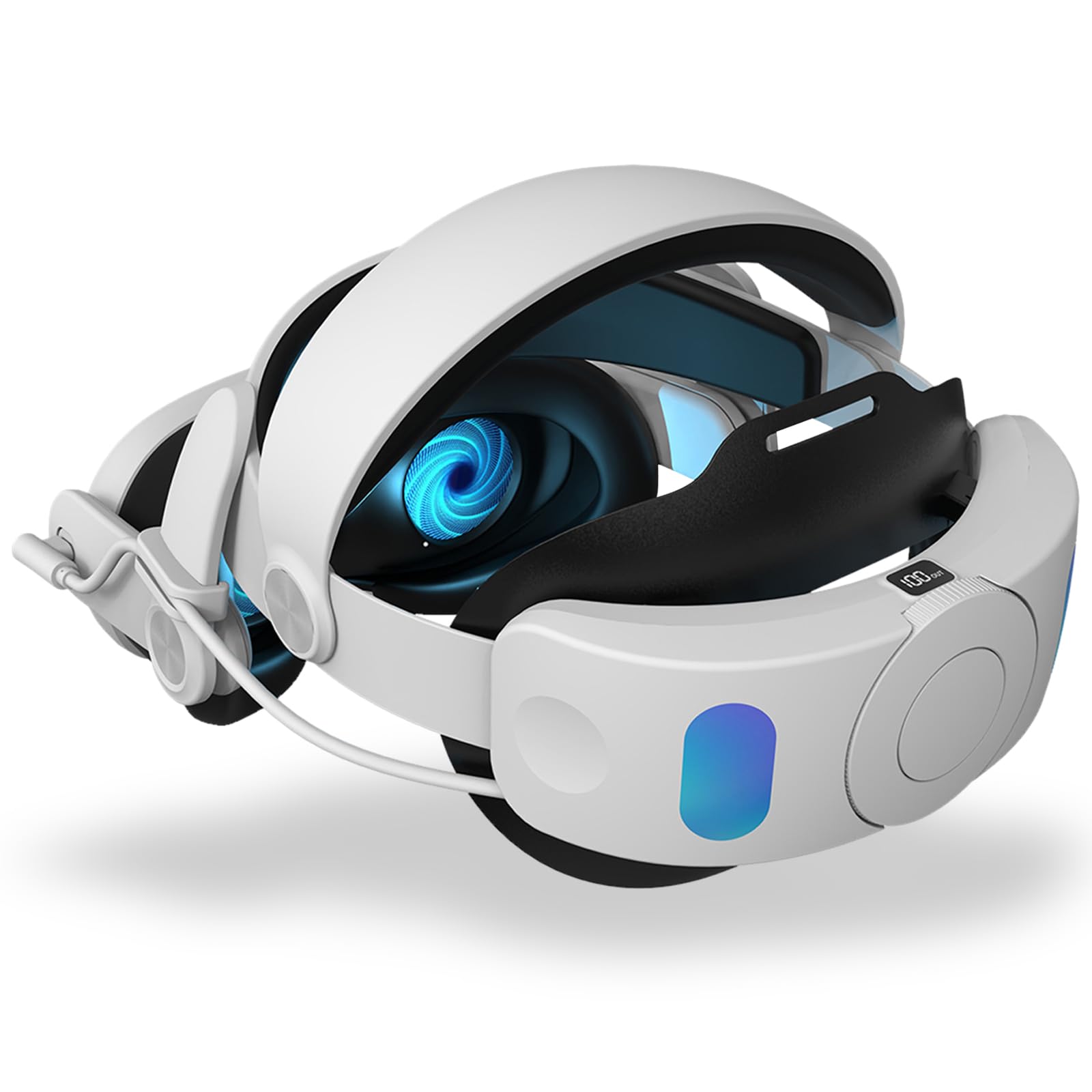 ARCELI Head Strap with Battery Compatible with Quest 3S/3 -Adjustable 6000mAh Battery Strap with One-click Release Button & Digital Display, Elite Strap for Enhanced Support and Extend Playtime