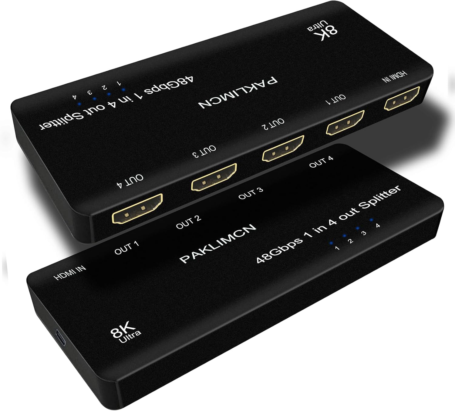 Splitter HDMI 8K 1 in 4 out 4K 120Hz, adattatore duplicatore HDMI da 1 a 4 uscite contemporaneamente per 4 display, supporta Full HD 1080P 3D HDCP 1.4 per PS3/4, lettore DVD Blu-Ray - Non per