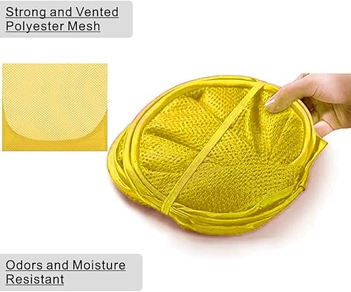 Miniatura 29 de BATTOO Cesta plegable de malla fuerte de lujo con bolsillo lateral plegable para lavandería, baño, habitación de los niños, dormitorio universitario