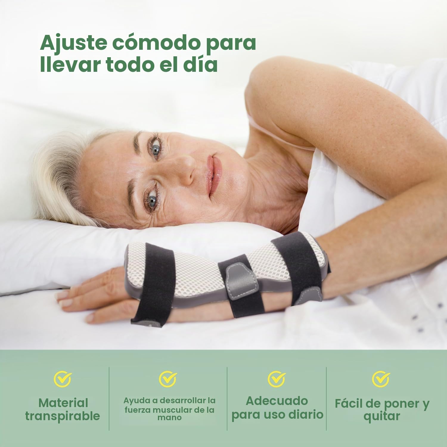 DrFinger Férula de Mano para Nervio Radial para Caída de Muñeca, Ajustable Fijación de Dedos Estabilizador, para Parálisis de Muleta, Cojear los Dedos, Artroplastia MCP - Manos Izquierda & Derecha