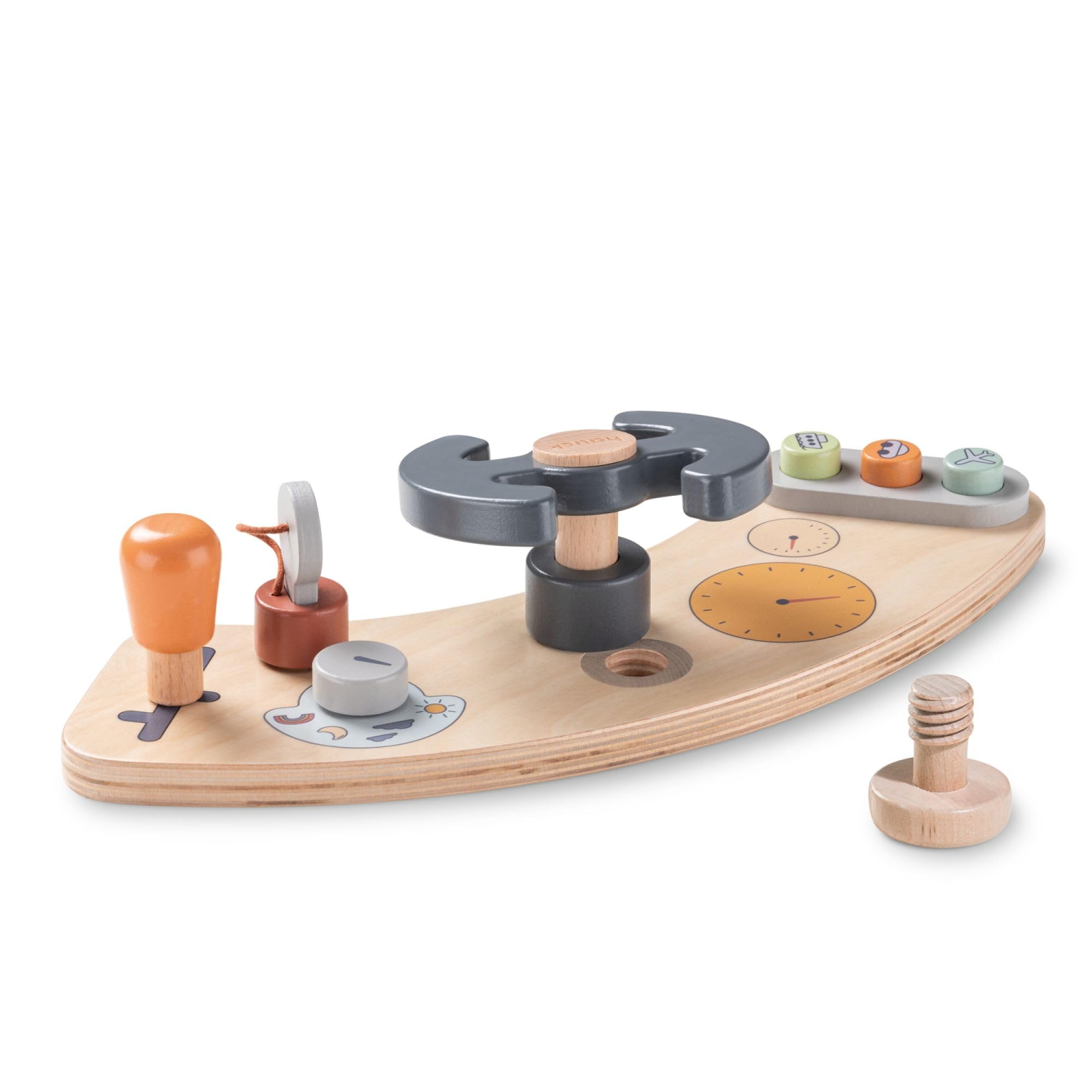 hauck Zabawka dla niemowląt, kokpit do Alpha Play Tray & Arketa Play Tray do drewnianych krzesełek Alpha+ Beta+ i Arketa 10 M + certyfikat FSC® drewno wspomaga koordynację wzrokowo-ruchową i motorykę