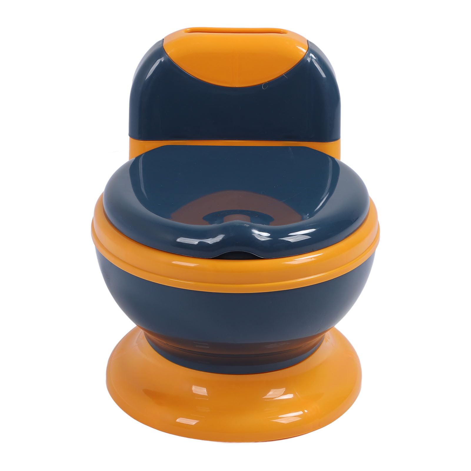 Pot d'apprentissage de la propreté pour bébé avec distributeur de mouchoirs anti-éclaboussures pour garçons et filles (bleu et jaune)