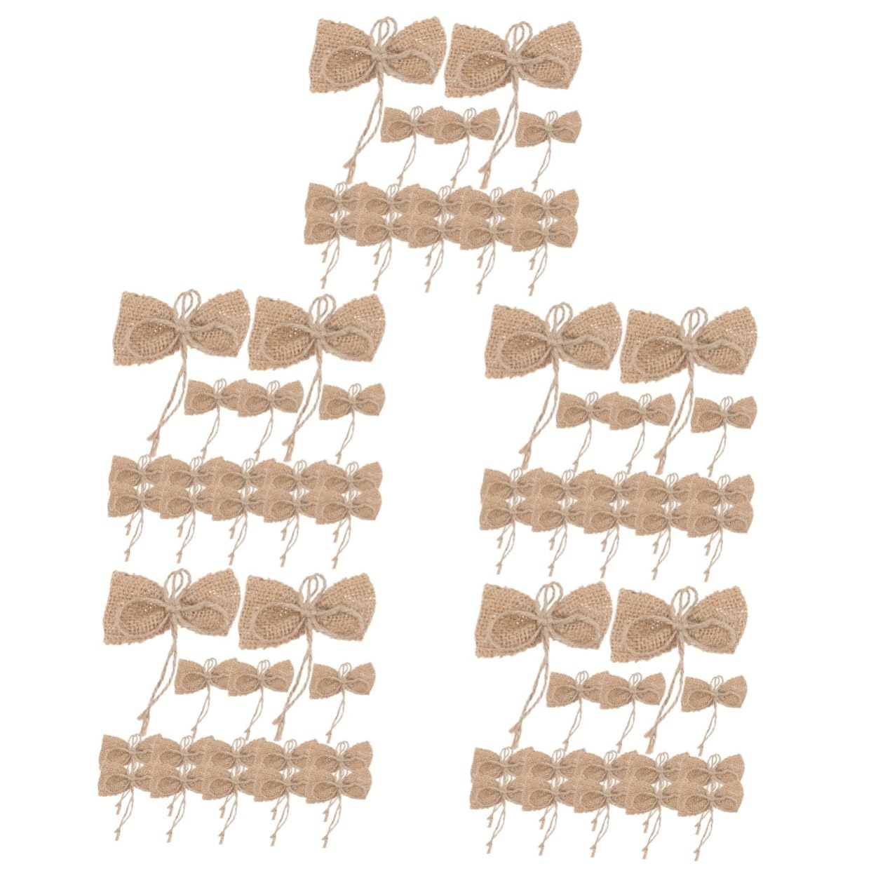 PRETYZOOM 75 Pz Fiocco di Juta Decorazioni Natalizie Decorazione Festa Piccoli Fiocchi di Juta Fiocco di Iuta Rustico Arredamento Ghirlanda Decorazione ' di Natale Fiocco Nuziale