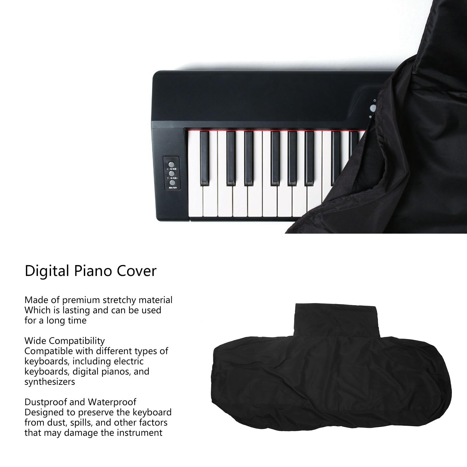 Housse De Protection Pour Clavier Numérique - SURENHAP - 88 Touches - Tissu Doux - Étanche - Durable - Instruments De Musique
