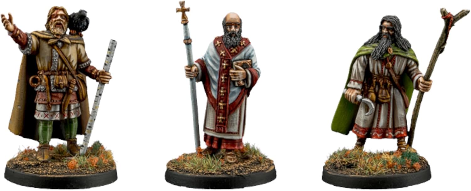 Set of 3 Priests. 28 mm Miniatures. Ideal for Games Like SAGA and Other Wargames Produced by V&V Miniatures Distributed by Tofer's Miniatures