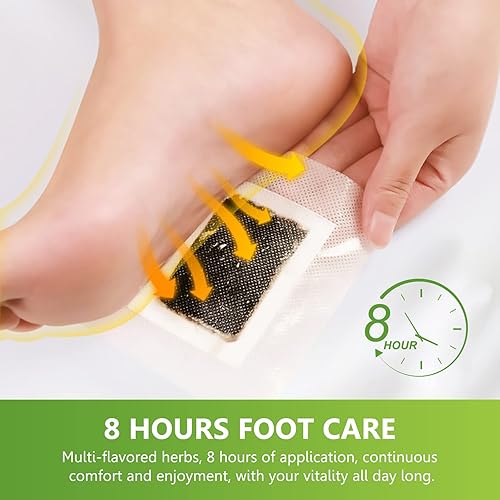 Miniatura 8 de Tudiqe 10 almohadillas para pies parches de vinagre de bambú de jengibre en polvo para el cuidado de los pies almohadillas de limpieza natural 10