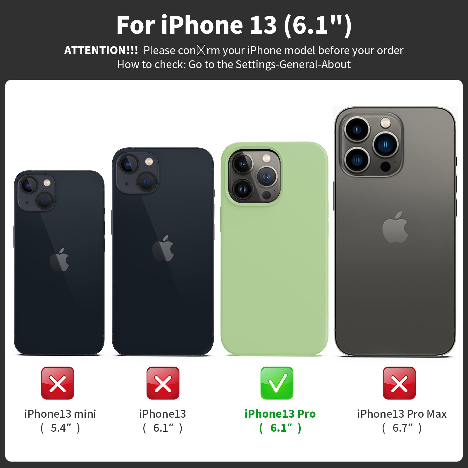 TIIXXE Silicone Case Compatible with iPhone 13 PRO Case Soft Ultra Slim Protective Shockproof Liquid Silicone Phone Case,Anti-Scratch Microfiber Lining - Image 2