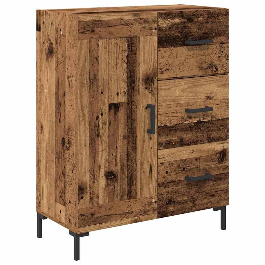 Highboard Lot de 2 étagères murales en bois vieilli avec tiroirs