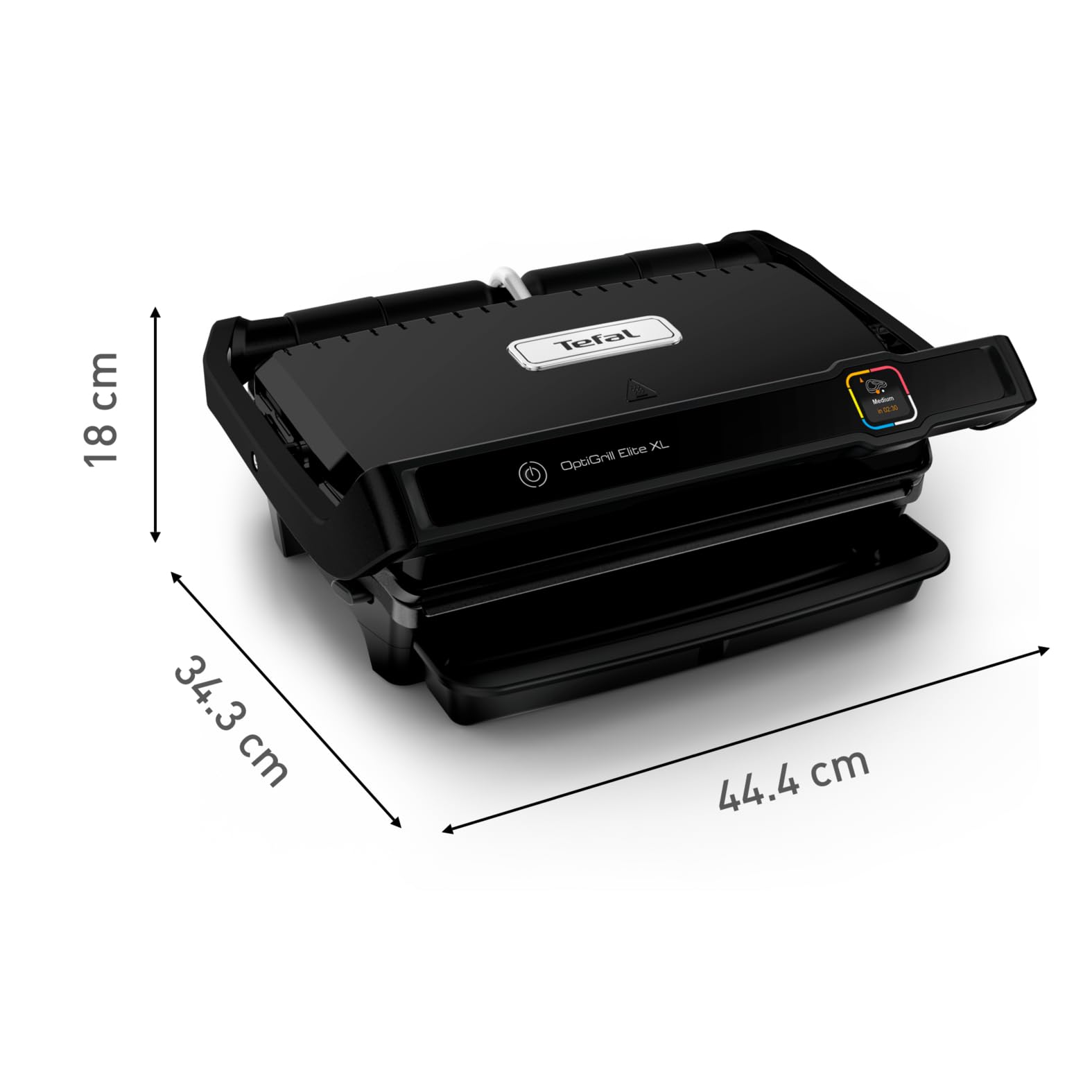 Tefal OptiGrill Elite XL Kontaktgrill, 16 Programme, digitales Display, abnehmbare XL-Platten, Elektrogrill, schwarz