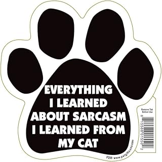 Everything I Learned About Sarcasm I Learned from My Cat Paw Magnet by Pet Gifts USA is 5.5
