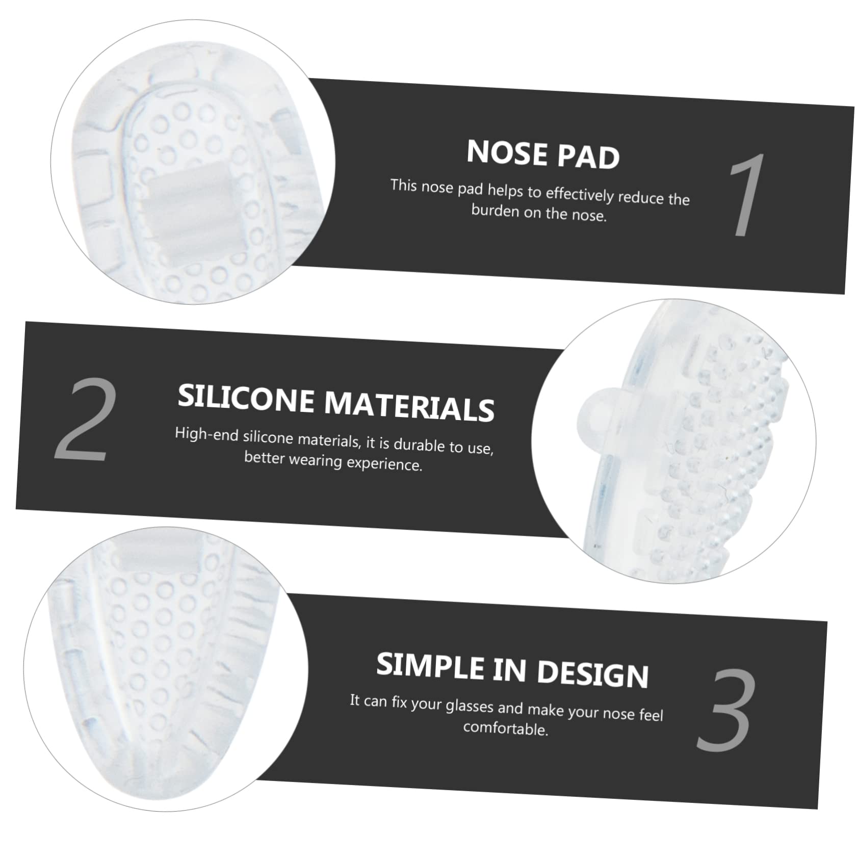 GLEAVI 125paia Cuscinetti Nasali Silicone Antiscivolo Per Occhiali Da Comfort Aggiuntivo e Maggiore Stabilità Per Visione Ottimale