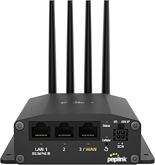 Peplink Cellular Router MAX BR1 Mini - 5G Router 5G/LTE Cellular Modem 3 Ethernet LAN Connections (no WiFi/GPS) Redundant SIM Slots, Built-in eSIM Upgradeable to Dual WAN VPN Capable