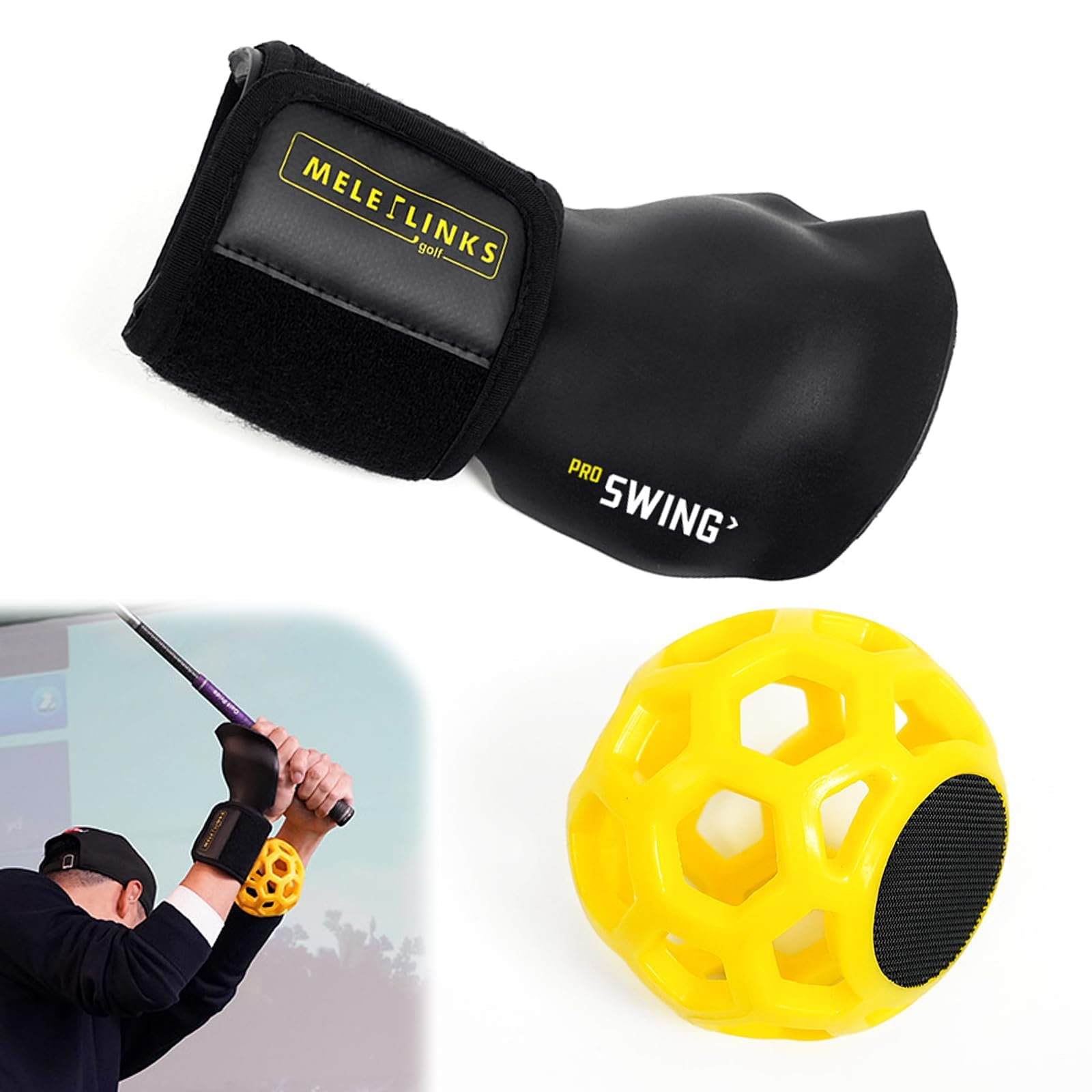 Golf Swing Trainer Ball, Golf Swing Training Aid for Posture Correction, Golf Grip and Wrist Trainer, Ideal for Golf Practice and Beginners, Improves Swing Technique and Form