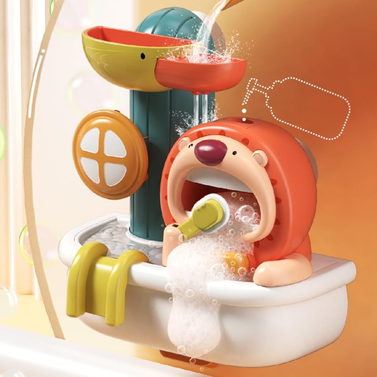 Baby Bath Toys, Bathtub Toys for Toddlers, TOYBY Lion Bubble Maker for Bathtub,Baby Bath Tub Toys Set,Bath Time Fun Splash Toys for 1, 2, 3+ Year Old Boys Girls Toddlers