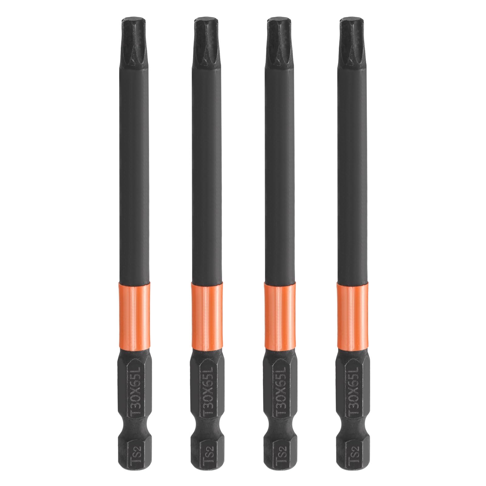 sourcing map 4pcs T30 Torx Head Screwdriver Bit 100mm Long 1/4" Hex Shank — image 1