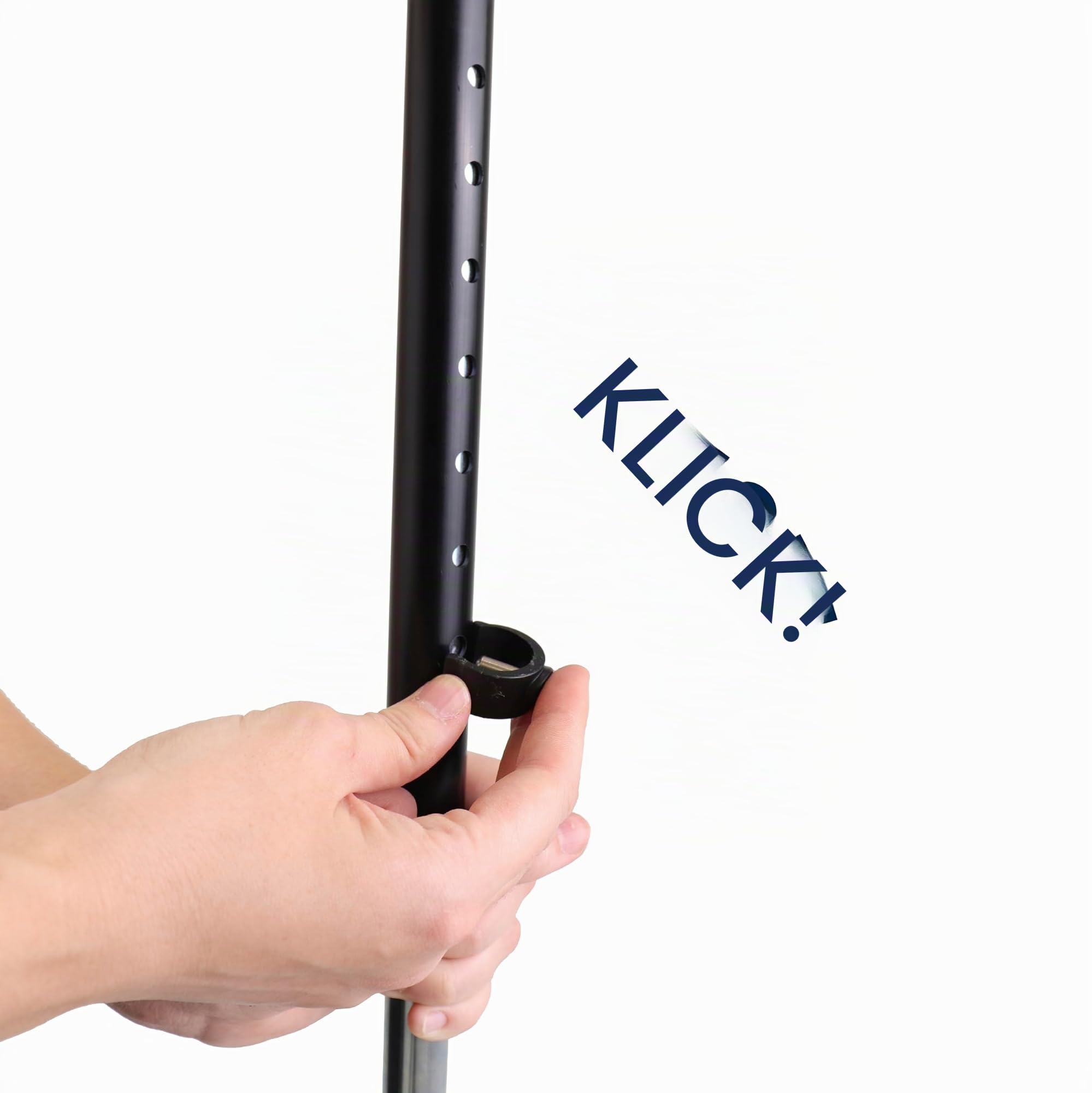 KMINA Vierfuß Spazierstock Gehstock (Schwer und Stabil 1,5 kg), Ergonomischer Griff, Verstellbare Benutzer >1,55m Höhe, Patentiertes Design - Made in Europe