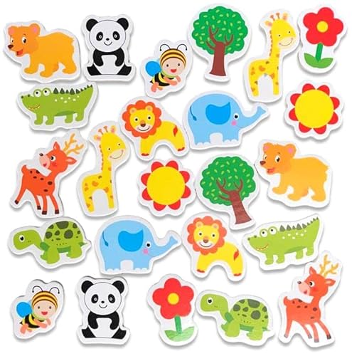 BEST&FREE 24 Imanes niños con Animales. Imanes Nevera niños de Animales faciles de Quitar y Poner. Juego imanes para Poner y Quitar Animales. Imanes Nevera para Bebes de 1 año Cover