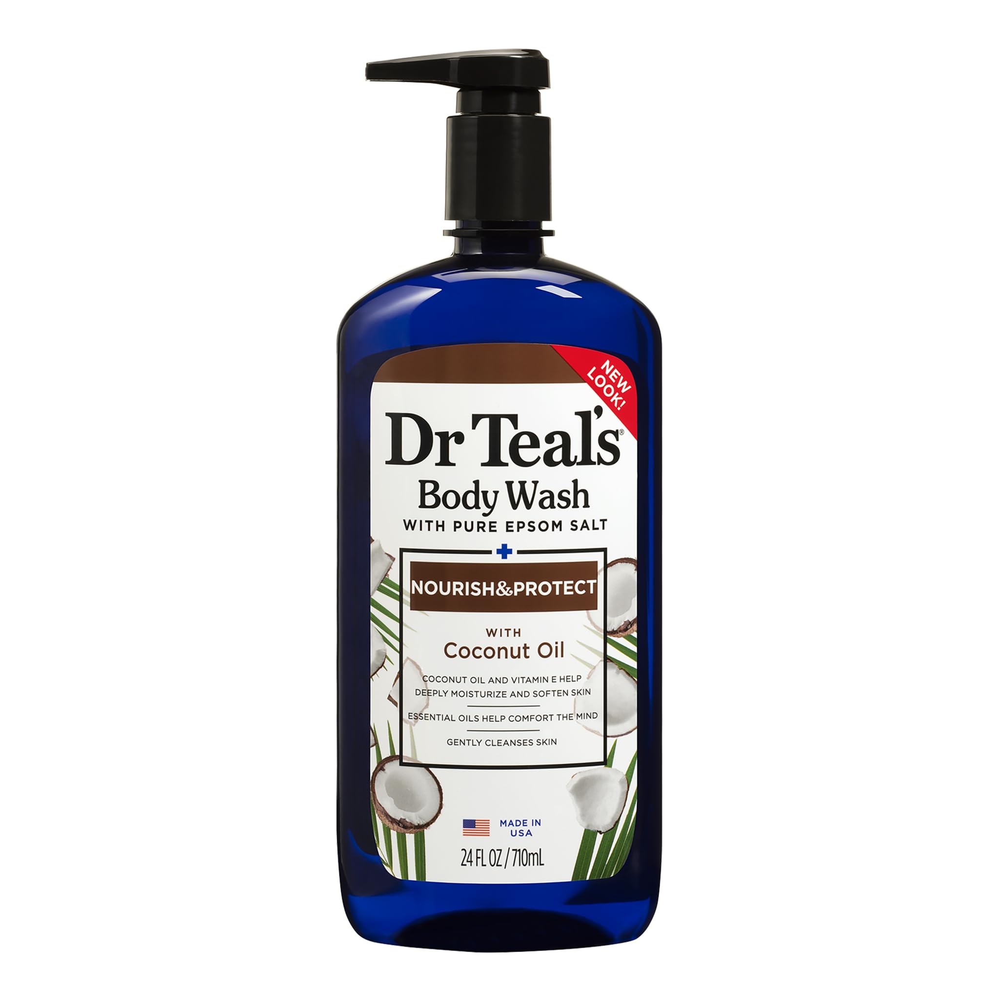 Dr Teal's Body Wash, Nourish & Protect with Coconut Oil, 24 fl oz