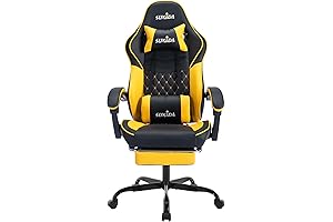 Ergonomic Video Gamer Chairs with Yellow Accents