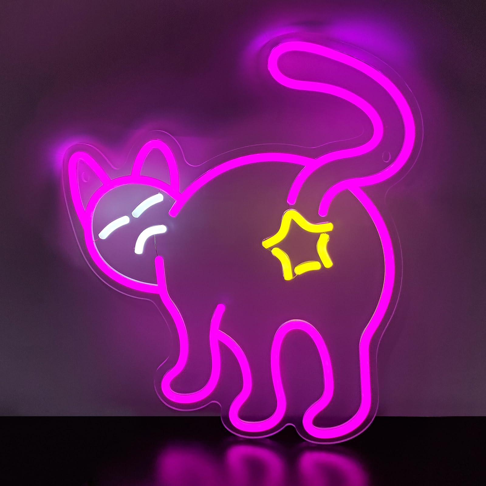 Amazon.co.jp: AYwYyjCh 壁装飾用ネオンサイン 猫 寝室用ネオン