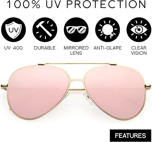 Miniatura 2 de Gafas de sol de aviador de gran tamaño con espejo plano de 2283in