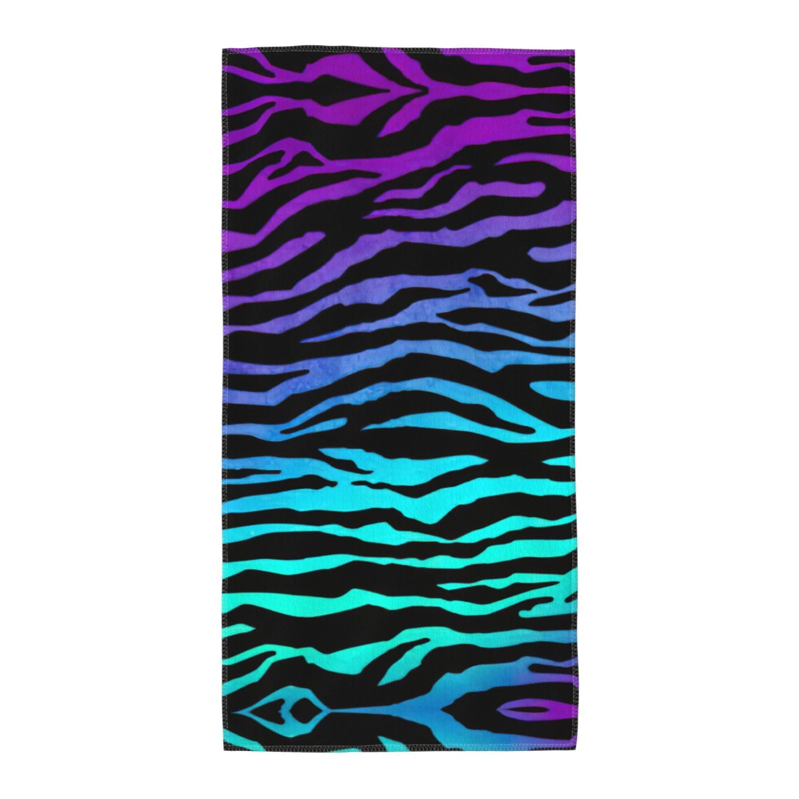 WYCZHY Purple Blue Green Camouflage Zebra Stripes Printed Quick Dry Beach Towel For Camping Travel Vacation