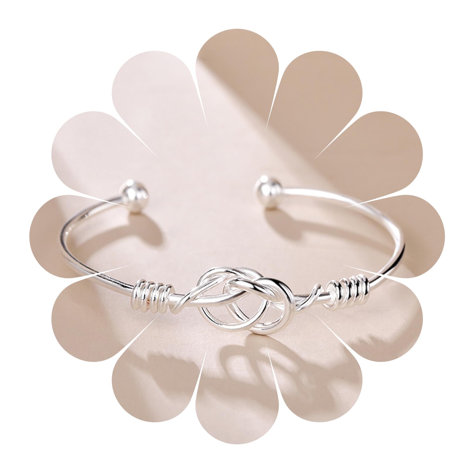 GenericLadies Silver Cuff Bracelets Infinity Bracelet for Womens Girls Open  Bangle Adjustable Brazaletes Christmas Valentines Birthday Mother's Day