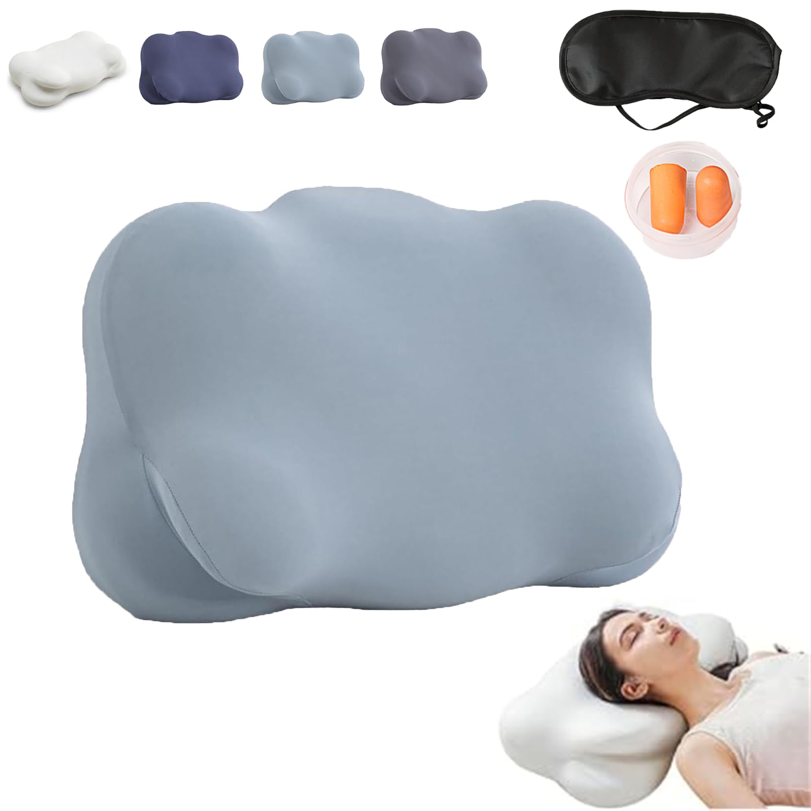Viclemar Mellow Sleep Pillow, Mellow Cloud Pillow, Ergonomic Memory Foam Pillows, Adjustable Cervical Neck Support Pillow, for Side Back Stomach Sleepers (White) — view 8