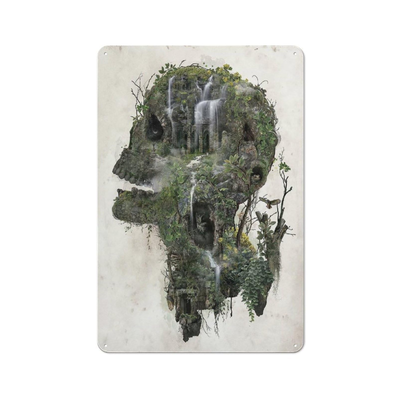 Junmoney Style-23 Skull Thang Temple Metal Gift Sign 30X20cm, Vintage Home Wall Decor For Home, Shop, Pub Or Studio Wall
