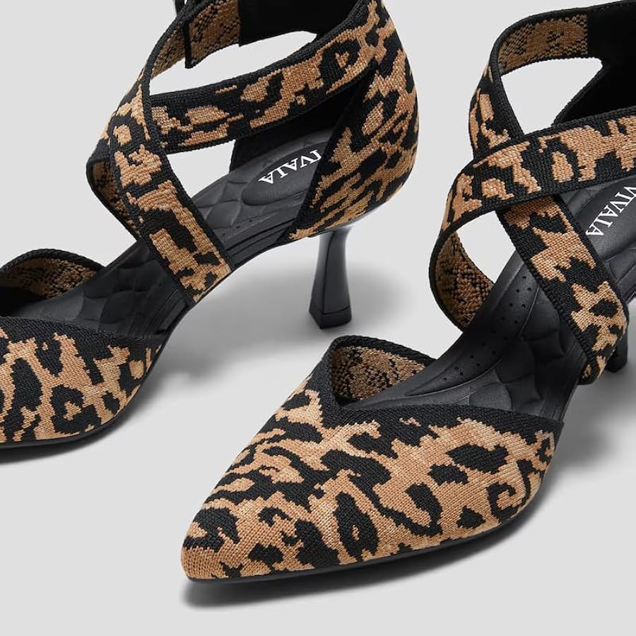 Amazon.com | VIVAIA Anabelle Pointed-Toe Cross-Strap Stilettos