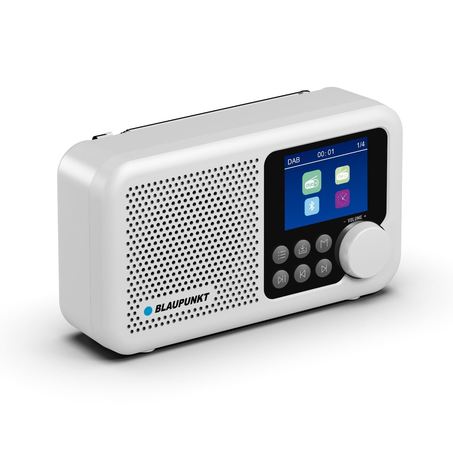 Radio portátil Blaupunkt DR8 Dab+ FM con Bluetooth | Pantalla TFT a Color | Doble Alarma | batería