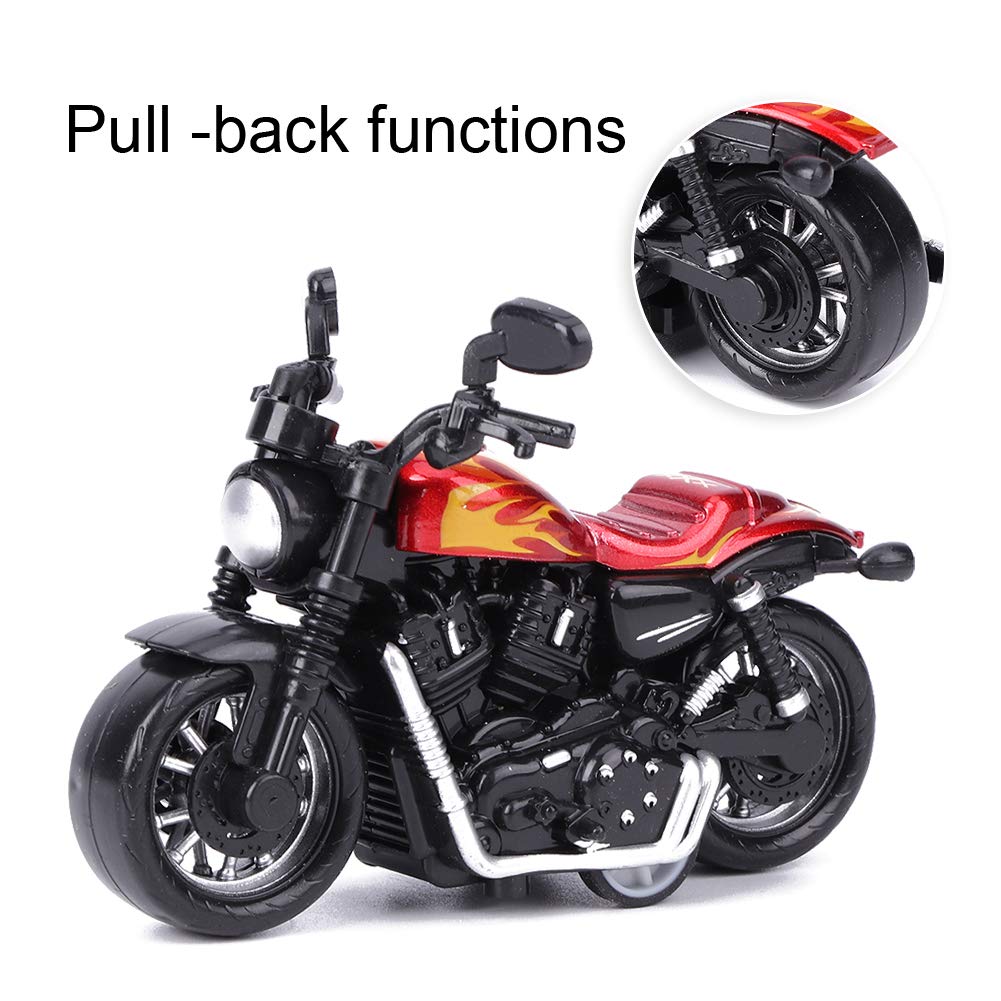 Aluminiowa zabawka motocyklowa Wysoka symulacja Model motocykla Pojazd typu pull-back Zabawka dla dzieci Zestaw prezentowy z zabawkami intelektualnymi (czerwony)