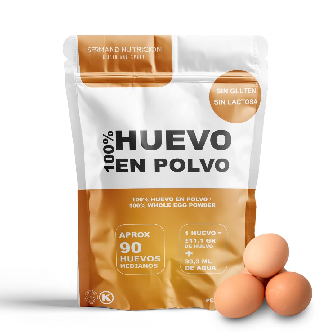 Bio-Eipulver (1 kg) | Ökologische Eier | Getrocknetes Ei | Ohne Zusatzstoffe | Laktosefrei | Glutenfrei | Im wiederverschließbaren Zip-Beutel