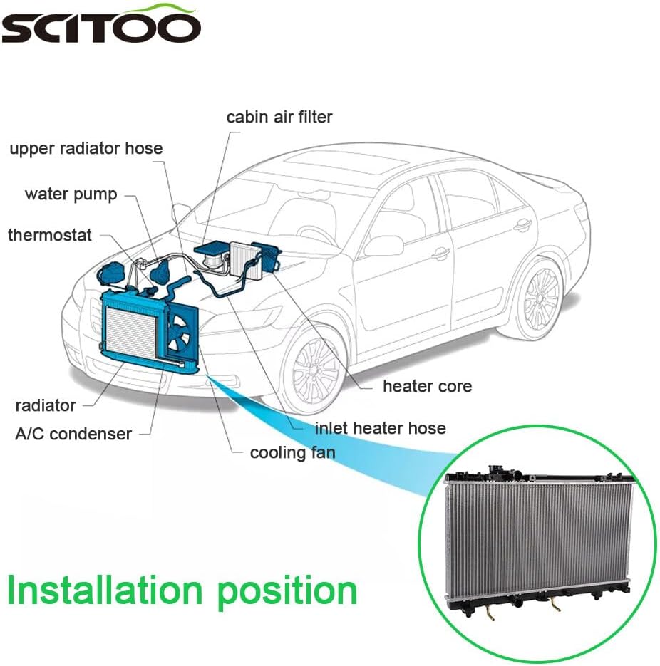 ECCPP 1750 Radiator for 1996-1999 for Toyota for Paseo 1.5L 1995-1997 for Toyota for Tercel 1.5L