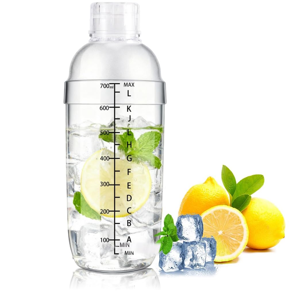 Supvox® 700ml Cocktail Shaker, 24oz BPA-Free Acrylic Drink Mixer with Measurement Markings, Built-in Strainer Lid, Leak-Proof Bar Shaker for Cocktails, Mocktails & Home Bartending-picture-26