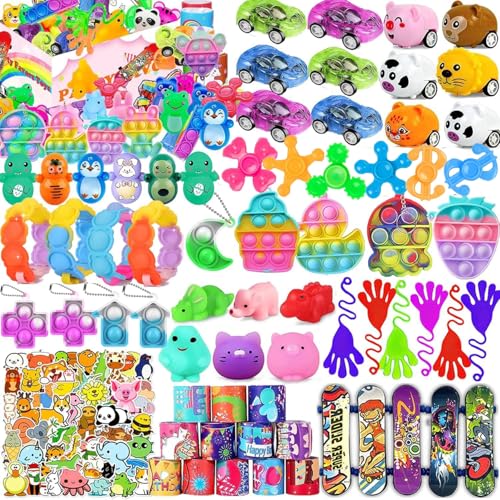 115 Pcs Party Favors for Kids 4-8-12, Pop Fidget Toys, Goodie Bag Stuffers, Treasure Box Toys for Classroom Prizes, Pinata Stuffers, Goodie Bags Filler, Prize Box toys for Kids Classroom