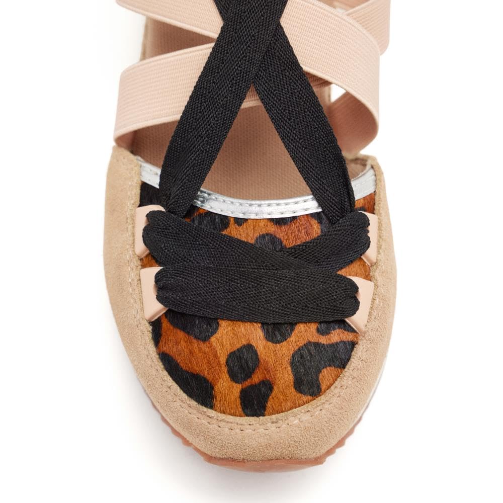 Zapatillas Abiertas Piel Leopardo Y CUÑA Rafia Ludlow