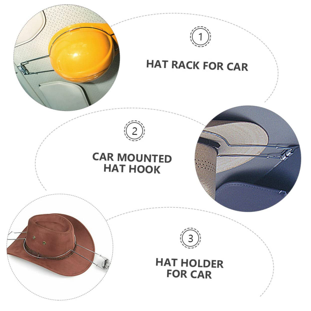 OKUMEYR 2Pcs Mounted Hat Racks Hat Organizer Stand for Truck Hat Holder Accessories for Easy Storage and Organization of Caps and Hats