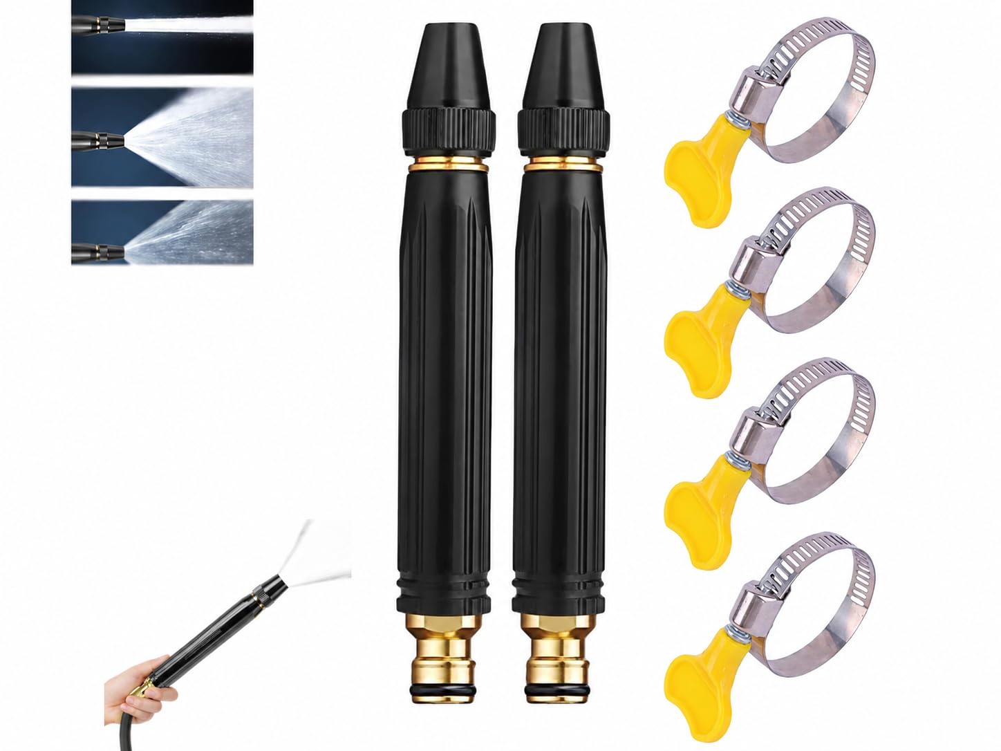 Powerful High-Pressure Home Car Wash & Garden Sprayer, Powerful High-Pressure Water Gun for Car Cleaning,Home Use 10x Powerful Water Gun for Car Cleaning, All Metal Rust Proof Garden Hose for Patio