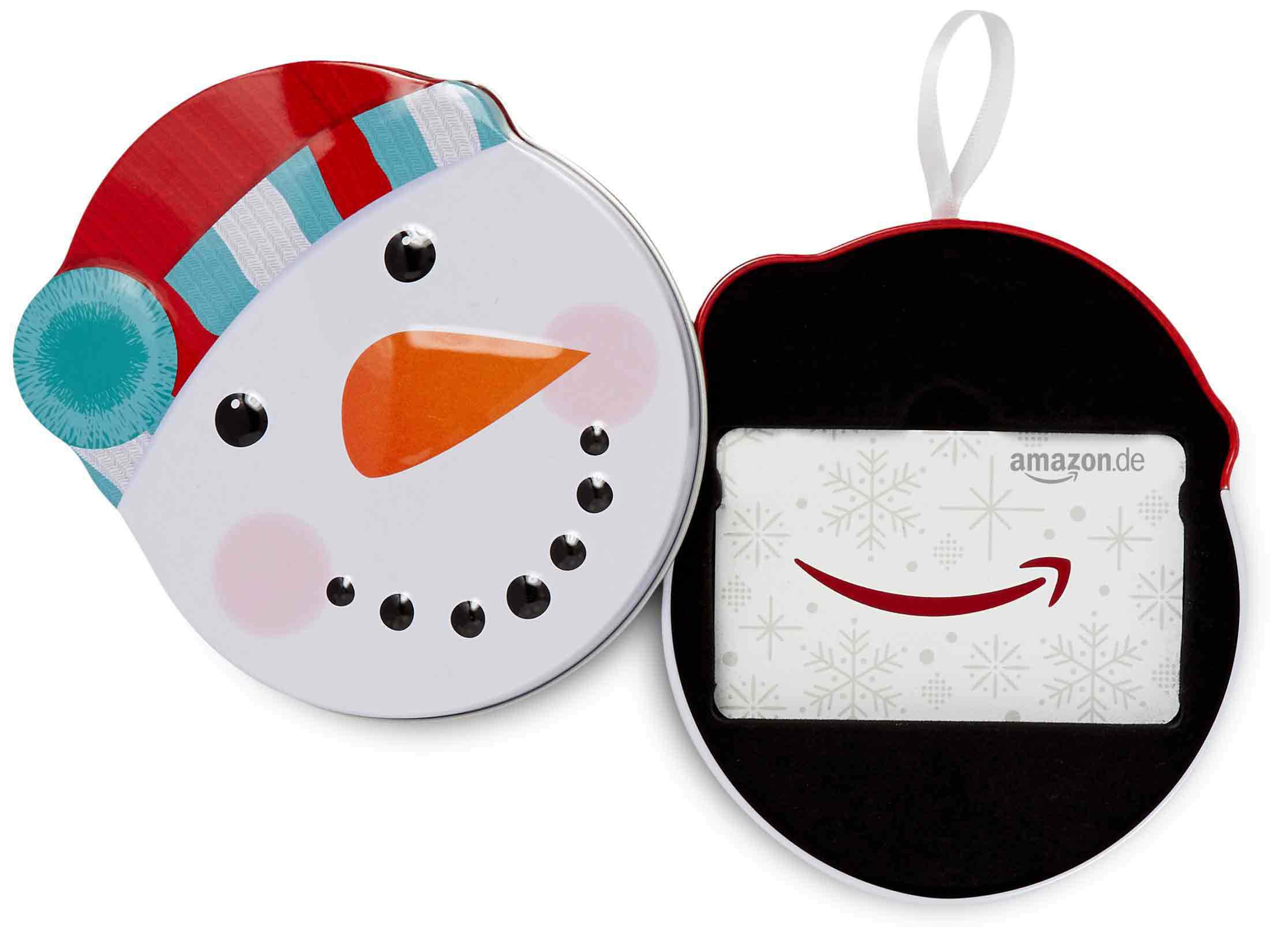 Amazon.de Geschenkkarte in Geschenkbox (Schneemann)