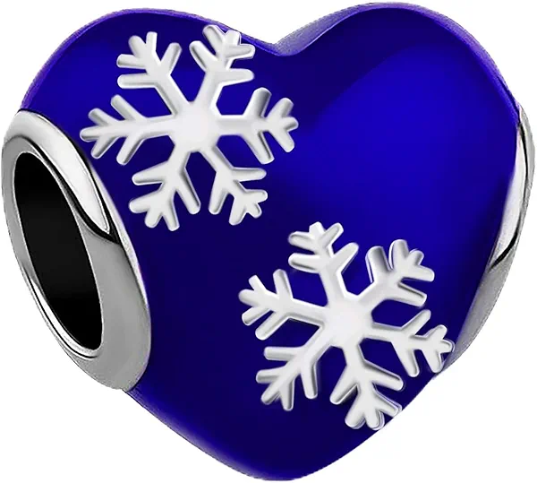JMQJewelry Snowman Snowflake Christmas Tree Blue Flower Red Womens Beads Charm Bracelets Necklace Pendant Fits Pandora Bracelet for Mom Daughter Sister Wife