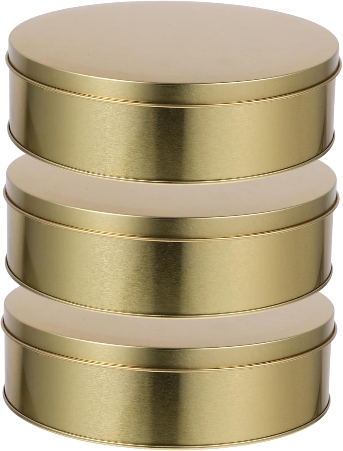 3pcs Round Tinplate Biscuit Box Lightweight Candy Storage Case for Holidays Gift Giving Parties Airtight Freshness Seal Tinplate Design